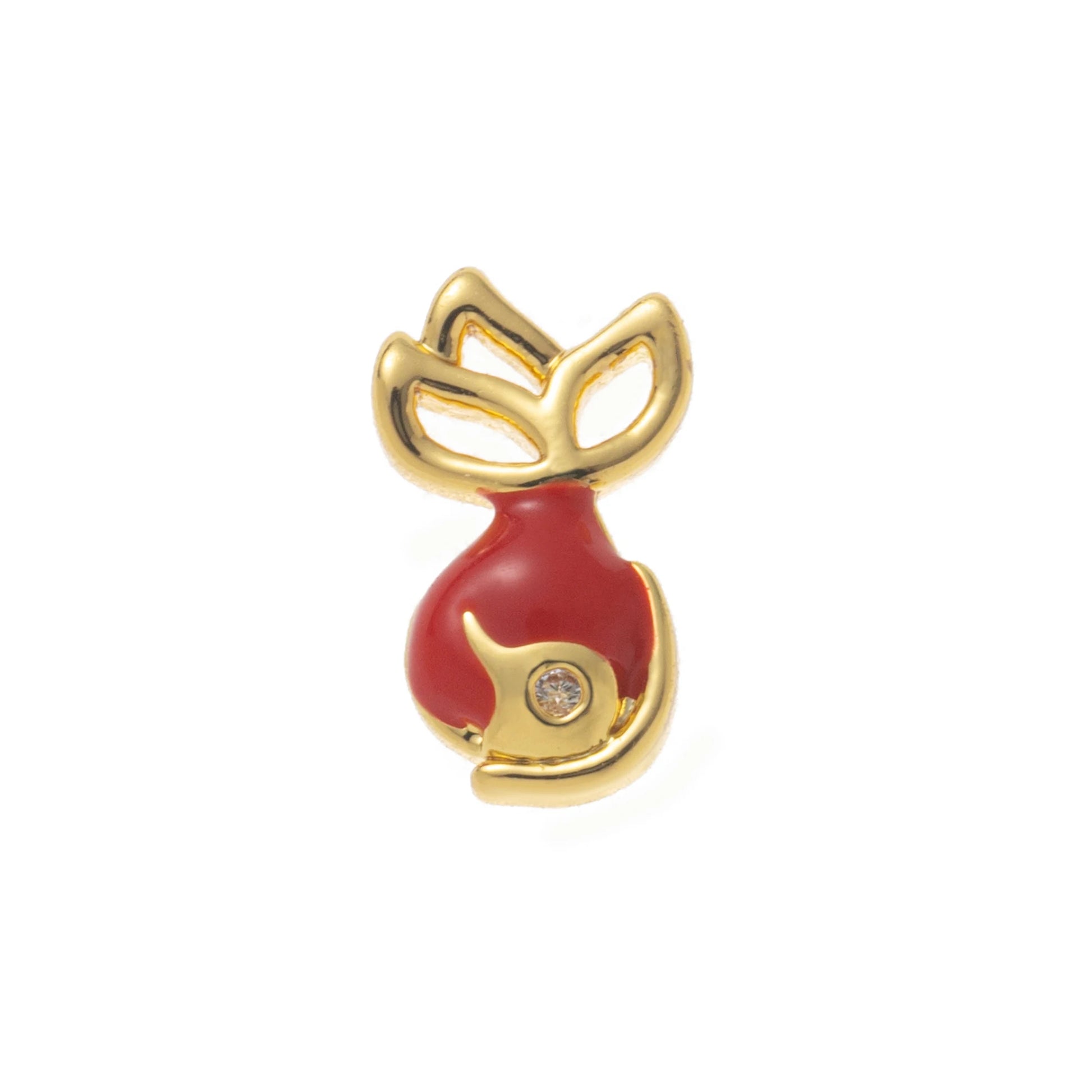 Simple and Trendy Small Pendant Heart-Shaped Zircon Gemstone Small Flower Sun Dog Claw Goldfish Charms for Jewelry