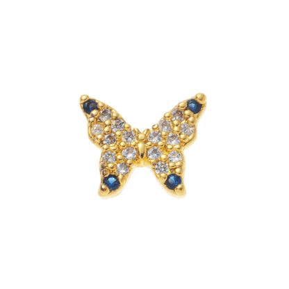 Simple and Trendy Small Pendant Heart-Shaped Zircon Gemstone Small Flower Sun Dog Claw Goldfish Charms for Jewelry
