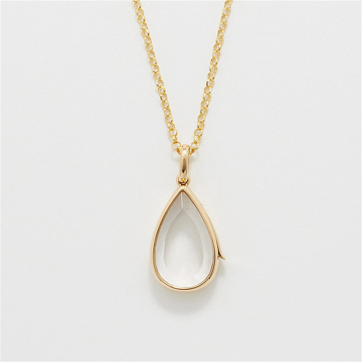 Ocean Heart Adjustable Pendant, Water Drop Pendant, Cute Small Items, Collarbone Chain, Gold Plated Color Preserved Copper Open